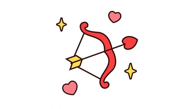 Cupids bow and arrow romantic love