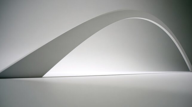 maquette. A white plaster architectural model with a parabolic curve. real-estate listings, architecture portfolios, designed for real-estate listing and luxury residence showcases.