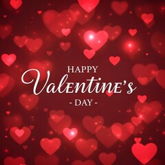 Happy valentine's day greeting with red hearts