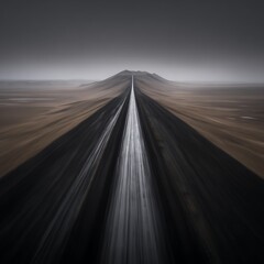 Off-road racing track cutting through open field freedom and power mood cinematic tone wide horizon angle, Realistic Photo