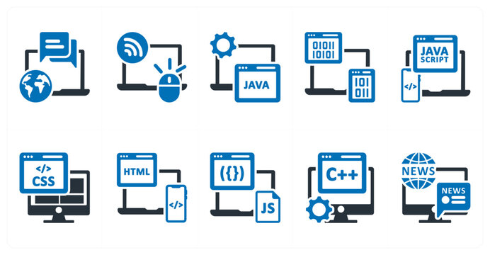 A set of 10 mix icons as forum, rss, java