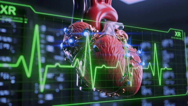 Advanced heart visualization, Interactive multidimensional heart and health sensors, Live visualization of cardiac functions based on sensor data and multidimensional heart models