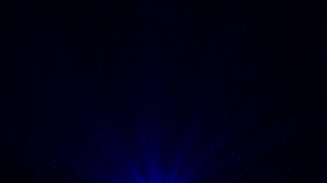 Abstract dark blue light rays emanating upwards from the bottom center against a deep black background, creating a dramatic and mysterious visual effect