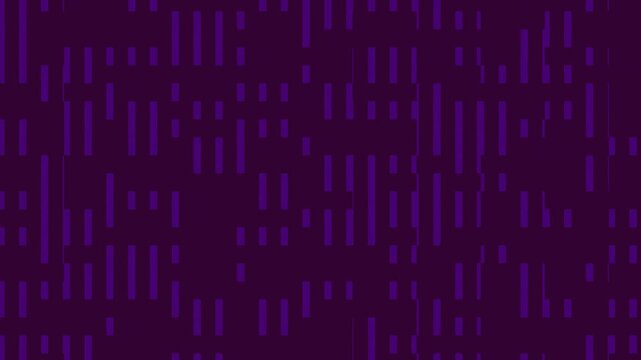 Abstract digital pattern with vertical purple lines on a dark background, resembling a data stream or equalizer display.