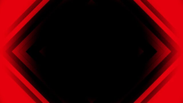 Abstract red and black concentric diamond tunnel pattern motion background loop