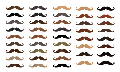 Mustache Vector Illustration Isolated on White Background