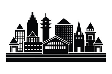 Fototapeta premium Minimal Ahmedabad Cityscape Vector Silhouette