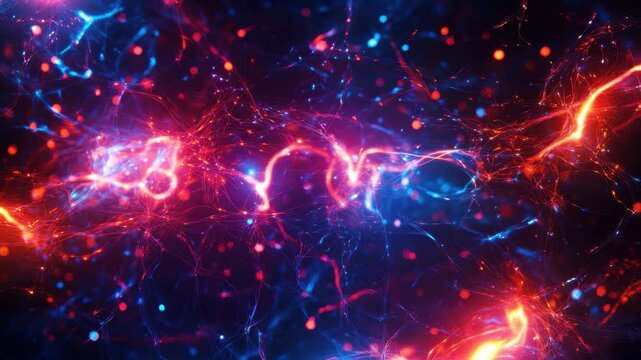 Continuous electrical ac represented through vibrant abstract design celebrating energy flow and movement, An abstract concept of the continuous electrical activity in the human brain seamless ing