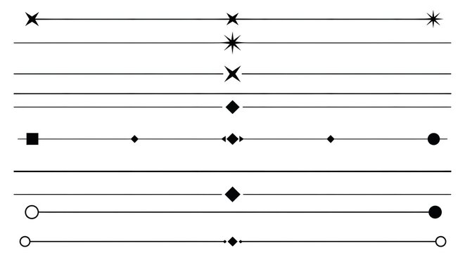 Black Line Dividers with Geometric Shapes on White