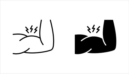 Muscle pain icon set. Muscular pain, Body ache Healthcare and medical problem. vector illustration on white background