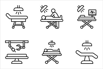 Operating room icon set. surgery room thin line icon, vector illustration on white background