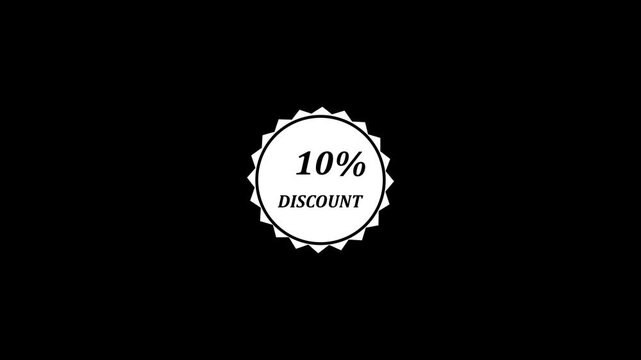 White color 10% discount starburst badge promotional sale sticker for marketing campaigns, 10% Off Discount, 10% off promotion for seasonal discount offer sale, 4k on transparent background
