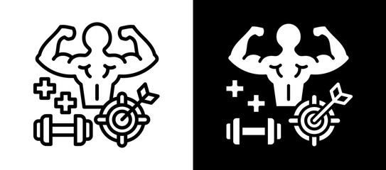 Fototapeta premium Fitness Goals whiteblack icon