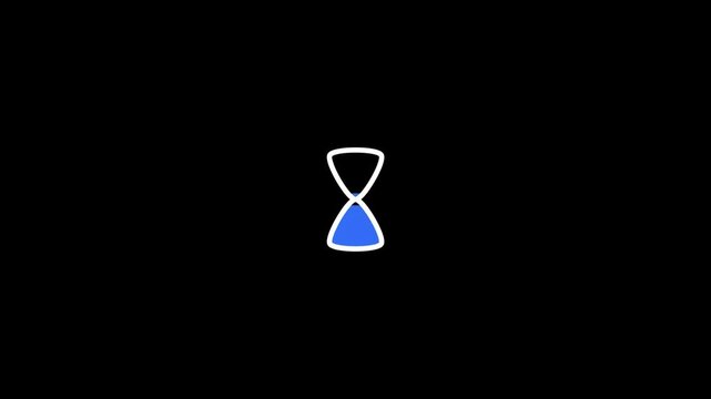 Rotating hourglass icons on black background
