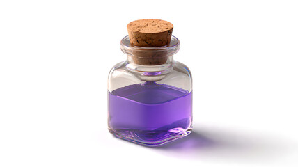 Purple Potion in Glass Bottle with Cork