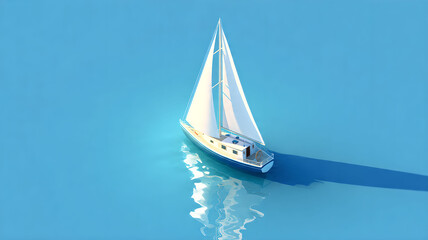 Sailboat on Calm Blue Sea