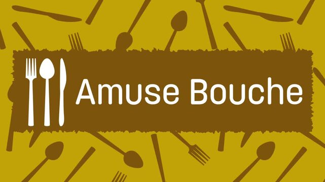 Amuse Bouche Spoon Fork Knife Brown Blinking Sliding Horizontal Box 