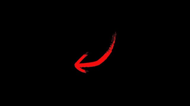A hand-drawn red arrow pointing upwards with a gritty, brush-stroke texture on a black background
