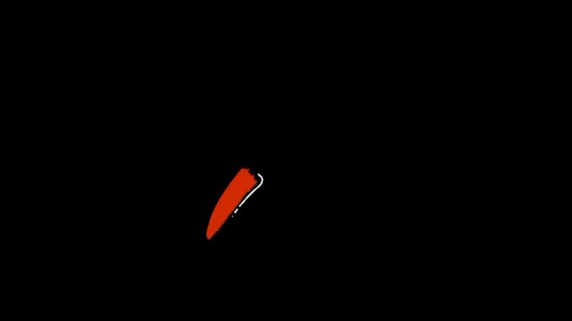 A hand-drawn red arrow pointing upwards with a gritty, brush-stroke texture on a black background