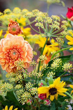 Detail of garden floral bouquet