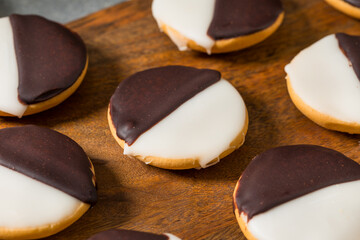 Homemade Sweet Black and White Crescent Cookies
