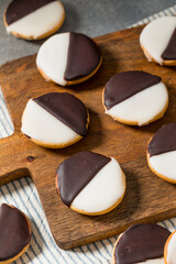 Homemade Sweet Black and White Crescent Cookies