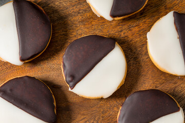 Homemade Sweet Black and White Crescent Cookies