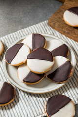 Homemade Sweet Black and White Crescent Cookies