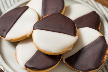 Homemade Sweet Black and White Crescent Cookies