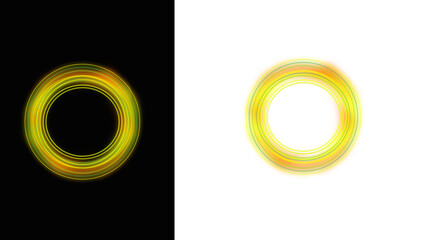 gradient colour  swirl twirl motion creating a futuristic energetic effect light trails on png transparent  background. Colourful circle O