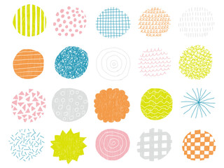 手描きあしらいセット　カラフル　模様