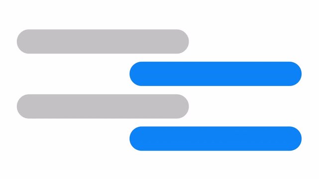Animated Chat Conversation with Blue and Gray Message Bubbles, Sending and Receiving Text Messages, Modern Messaging App Interface UI for Mobile Communication and Online Chat Video
