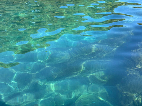 Emerald green sea water surface.