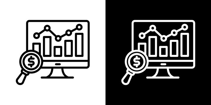 Market Analysis Icon Of Line Black And White Style