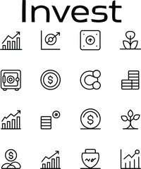 Investment and finance with money symbols and growth charts