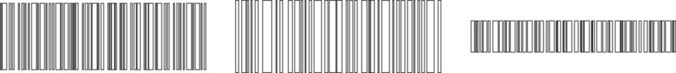 Fototapeta premium Barcode icon set vector illustration for scanning retail product identification, digital inventory tracking, modern flat design symbol set collection group for web app print use.