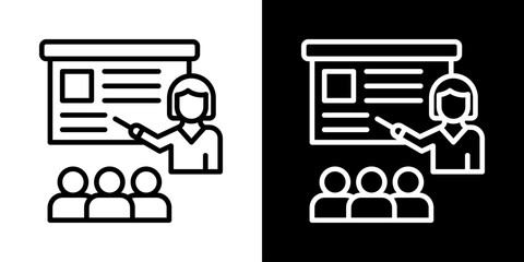 Teaching Icon Of Line Black And White Style © Kron Visual