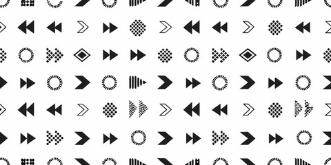 Fototapeta premium Abstract black and white pattern with geometric shapes and directional arrows