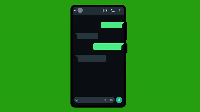 Realistic Smartphone Showing Text Messages on Transparent Background, Send or Receive Chat Animation with Clean UI Text Bubbles in 4K