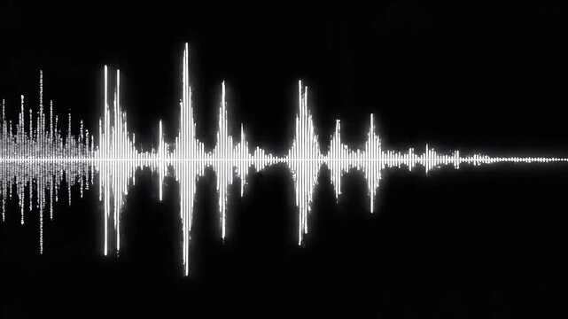 Audio waveform on black background