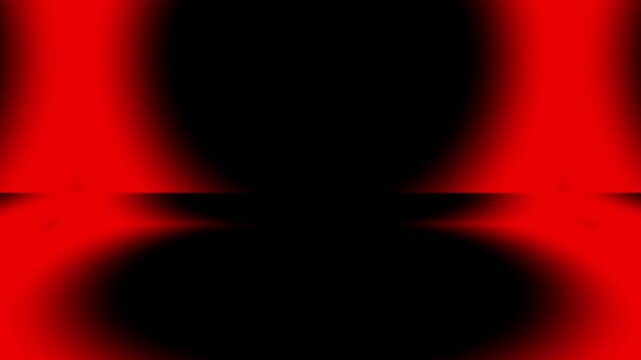Abstract red glowing blurred circle gradient 3d room background with black floor stage
