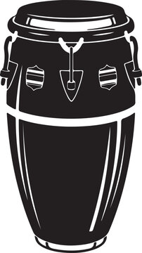 Conga drum musical instrument icon, percussion instrument vector illustration isolated on white.