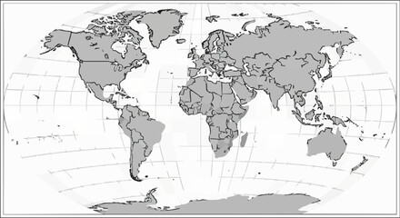 Obraz premium World Map Political Borders Continents Countries Geography.