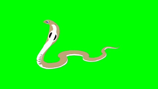 illustration of a snack standing character with green screen video