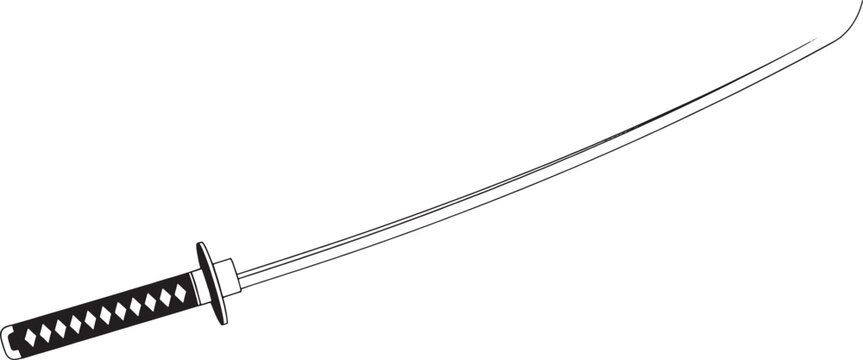 Black and White Sketched of a Sword with a Diamond Patterned Handle sketched black and white blade