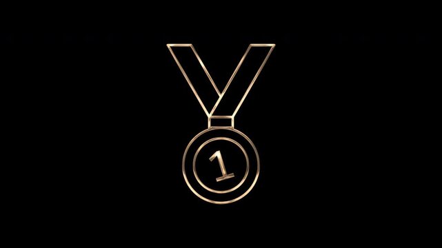Animated appreciation icon first place medal award victory success gold suitable for celebrating achievements, recognizing winners, and symbolizing excellence.