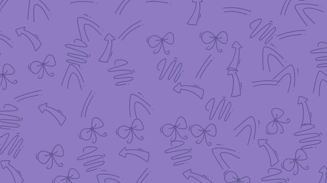 Purple background with scattered drawings of bows and arrows. Suitable for archery event flyers, hunting club posters, and outdoorthemed designs.