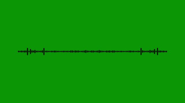 Sound waves loop animation, for music production voice recording and sound visualization, line audio wave visualization voice record, line digital minimalist sound wave animation on green. 4k vid