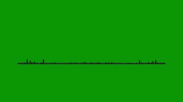 Sound waves loop animation, for music production voice recording and sound visualization, line audio wave visualization voice record, line digital minimalist sound wave animation on green. 4k vid