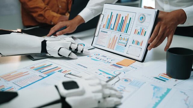 At a strategy forum, an eager group employs artificial intelligence to translate data into actionable ideas, guiding marketing directives and fueling fresh collaboration. Noogenesis AI